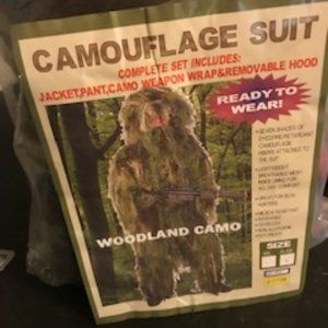 MIL SPEC PLUS CAMOUFLAGE  GHILLIE SUIT WOODLAND CAMO Set XXL 2XL NEW